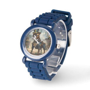 Mechanical Paws: Steampunk Staffordshire Terrier Watch