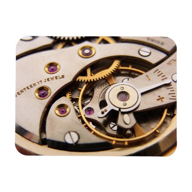 Mechanical pocket watch inner movement macro magnet (Horizontal)