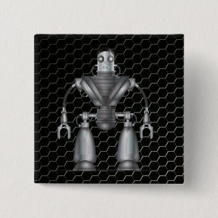 Mechanical Robot Cartoon 15 Cm Square Badge