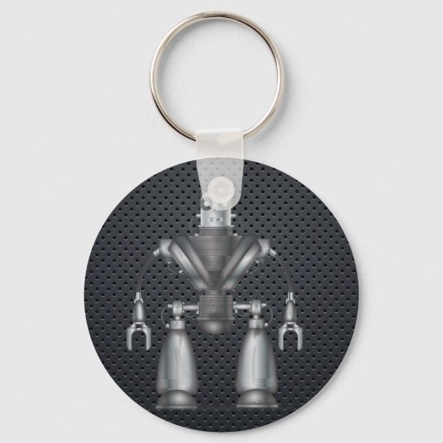 Mechanical Robot Cartoon Key Ring (Front)