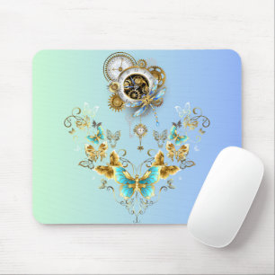 Mechanical Serenity – Teal Steampunk Art Mouse Pad