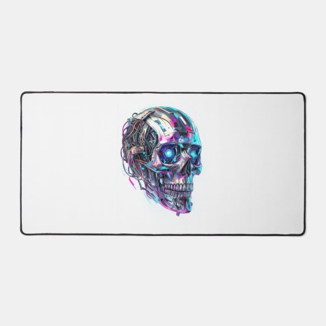 Mechanical Skull Matrix Desk Mat (Front)