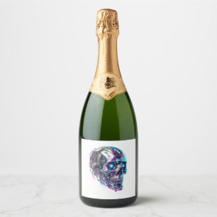 Mechanical Skull Matrix Sparkling Wine Label
