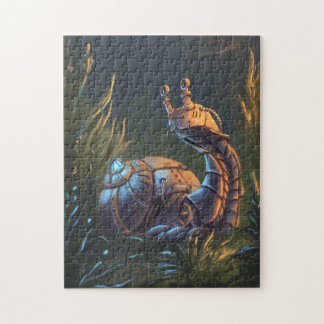 Mechanical snail in the grass jigsaw puzzle