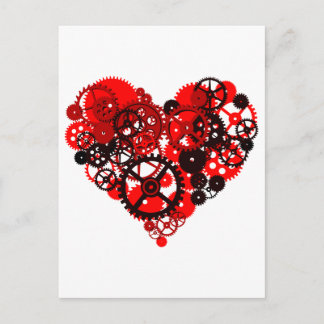 MECHANICAL STEAMPUNK HEART POSTCARD