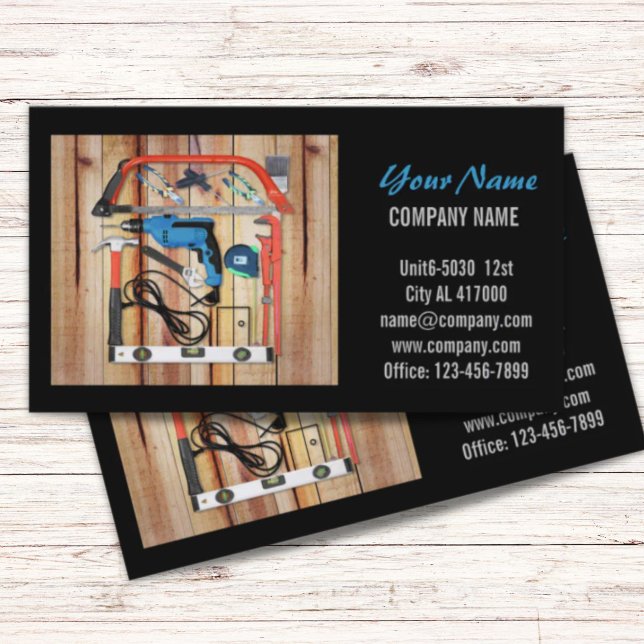 Mechanical Tools Handyman Carpentry Construction Business Card (Mechanical Tools Handyman Carpentry Construction Business Card)