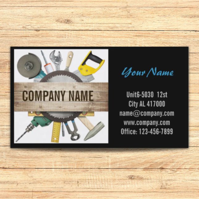 Mechanical Tools Handyman Carpentry Construction Business Card (Mechanical Tools Handyman Carpentry Construction Business Card)