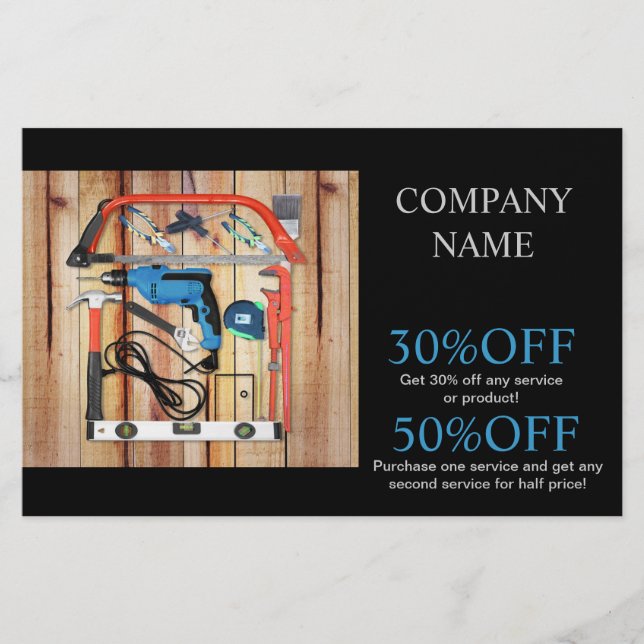 Mechanical Tools Handyman Carpentry Construction Flyer (Front)