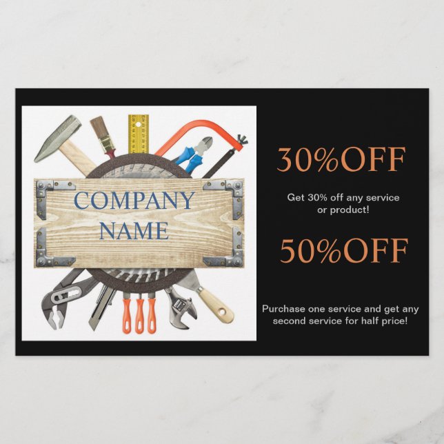 Mechanical Tools Handyman Carpentry Construction Flyer (Front)
