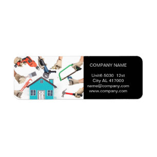 Mechanical Tools Handyman Carpentry Construction Return Address Label