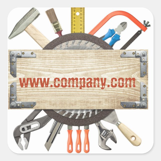 Mechanical Tools Handyman Carpentry Construction Square Sticker (Front)