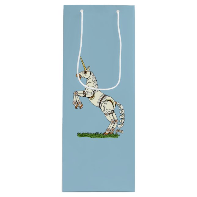 Mechanical Unicorn Wine Gift Bag (Front)