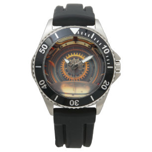 Mechanically designed bracelet clock. watch