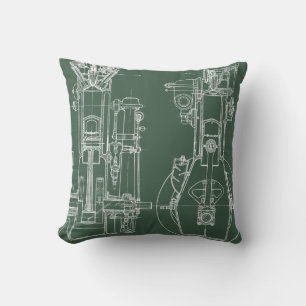 Mechanichal Drawing Blueprint Engineer Engineering Cushion