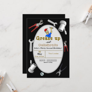 Mechanic's Birthday Invitation