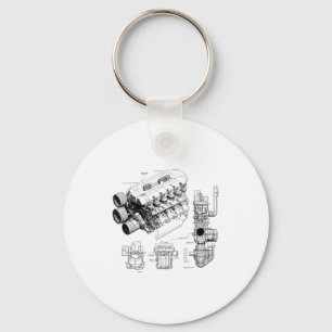 Mechanics Car Enthusiast Men Engine Eces  Key Ring