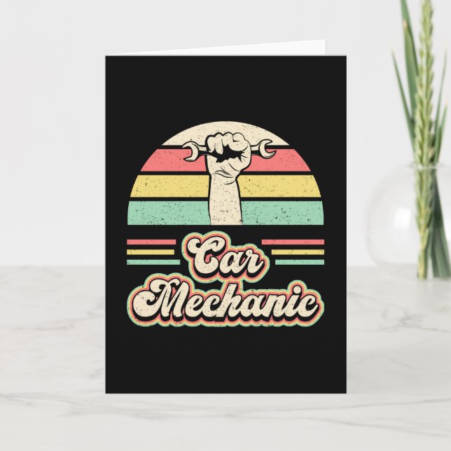 Mechanics Car Mechanic Engine Car Funny Gift Idea Card (Front)