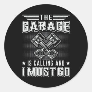Mechanics Car Mechanic Garage Car Funny Gift Idea Classic Round Sticker