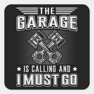 Mechanics Car Mechanic Garage Car Funny Gift Idea Square Sticker