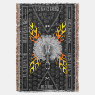 Mechanics Garage Full Pumped Piston Throw Blanket