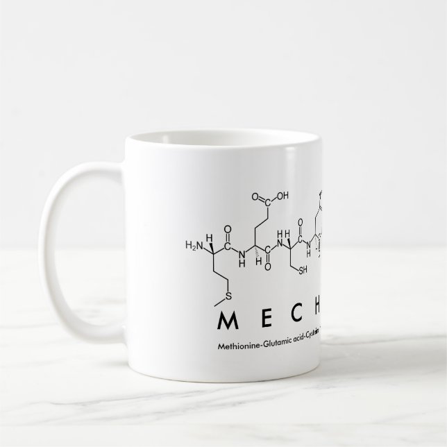 Mechanics peptide word mug (Left)