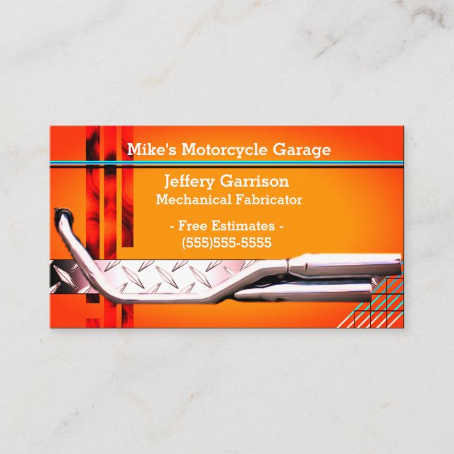 Mechanics  Personalised QR Code  Business Card (Front)