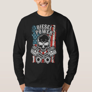 Mechanics Usa Flag Diesel Power T-Shirt