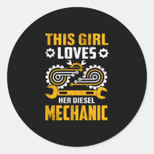 MechanicThis Girl Loves Her Mechanic Classic Round Sticker