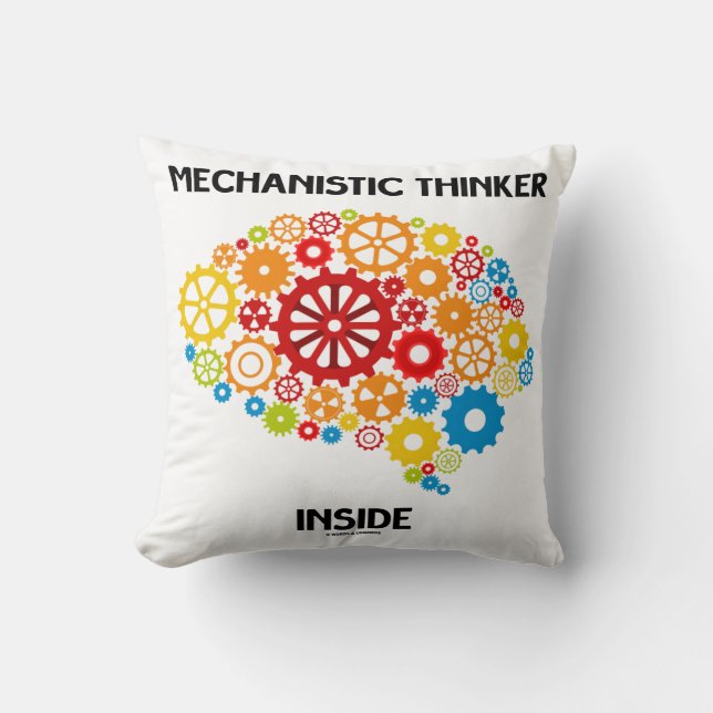 Mechanistic Thinker Inside (Gears Brain) Cushion (Front)