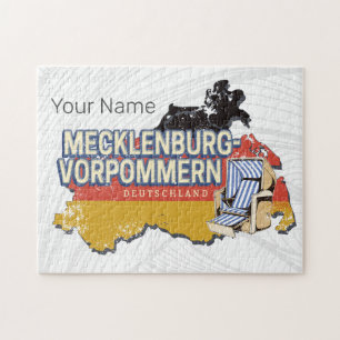 Mecklenburg-Western Pomerania Vinateg Map Germany Jigsaw Puzzle
