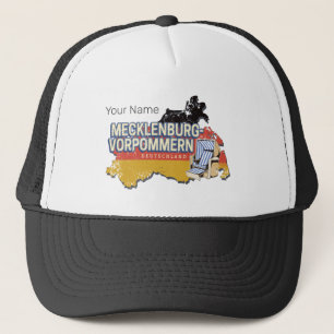 Mecklenburg-Western Pomerania Vinateg Map Germany Trucker Hat