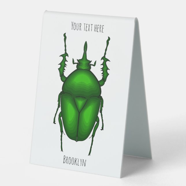 Mecynorhina torquata bug cartoon illustration  (Front)