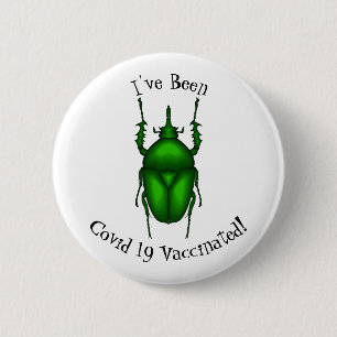 Mecynorhina torquata bug cartoon illustration 6 cm round badge
