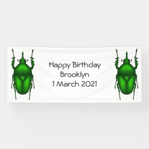 Mecynorhina torquata bug cartoon illustration banner
