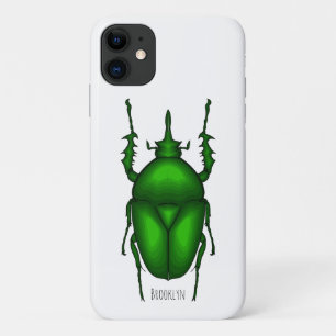 Mecynorhina torquata bug cartoon illustration  iPhone 11 case
