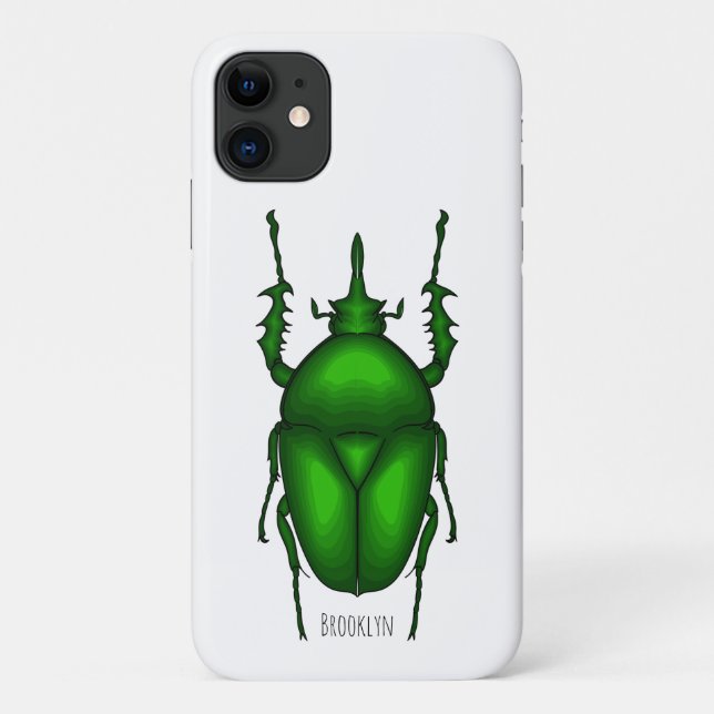 Mecynorhina torquata bug cartoon illustration  Case-Mate iPhone case (Back)