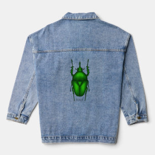 Mecynorhina torquata bug cartoon illustration denim jacket