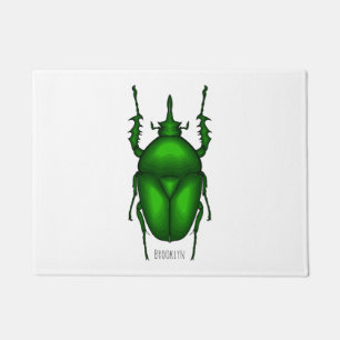 Mecynorhina torquata bug cartoon illustration doormat
