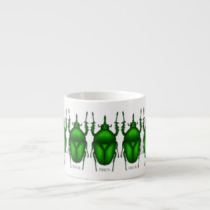 Mecynorhina torquata bug cartoon illustration espresso cup