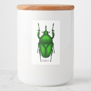 Mecynorhina torquata bug cartoon illustration food label