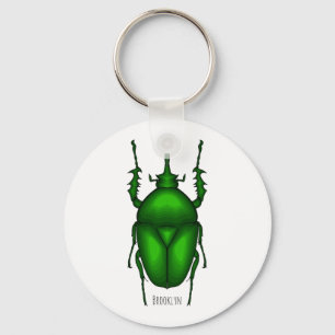 Mecynorhina torquata bug cartoon illustration key ring