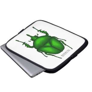 Mecynorhina torquata bug cartoon illustration laptop sleeve