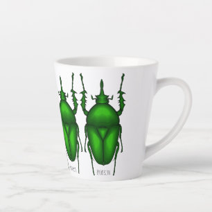 Mecynorhina torquata bug cartoon illustration latte mug