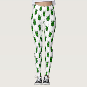 Mecynorhina torquata bug cartoon illustration leggings