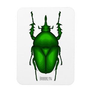 Mecynorhina torquata bug cartoon illustration magnet