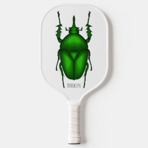Mecynorhina torquata bug cartoon illustration pickleball paddle