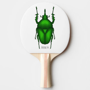 Mecynorhina torquata bug cartoon illustration ping pong paddle