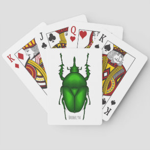 Mecynorhina torquata bug cartoon illustration playing cards