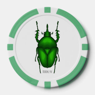 Mecynorhina torquata bug cartoon illustration poker chips