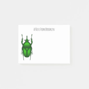 Mecynorhina torquata bug cartoon illustration post-it notes